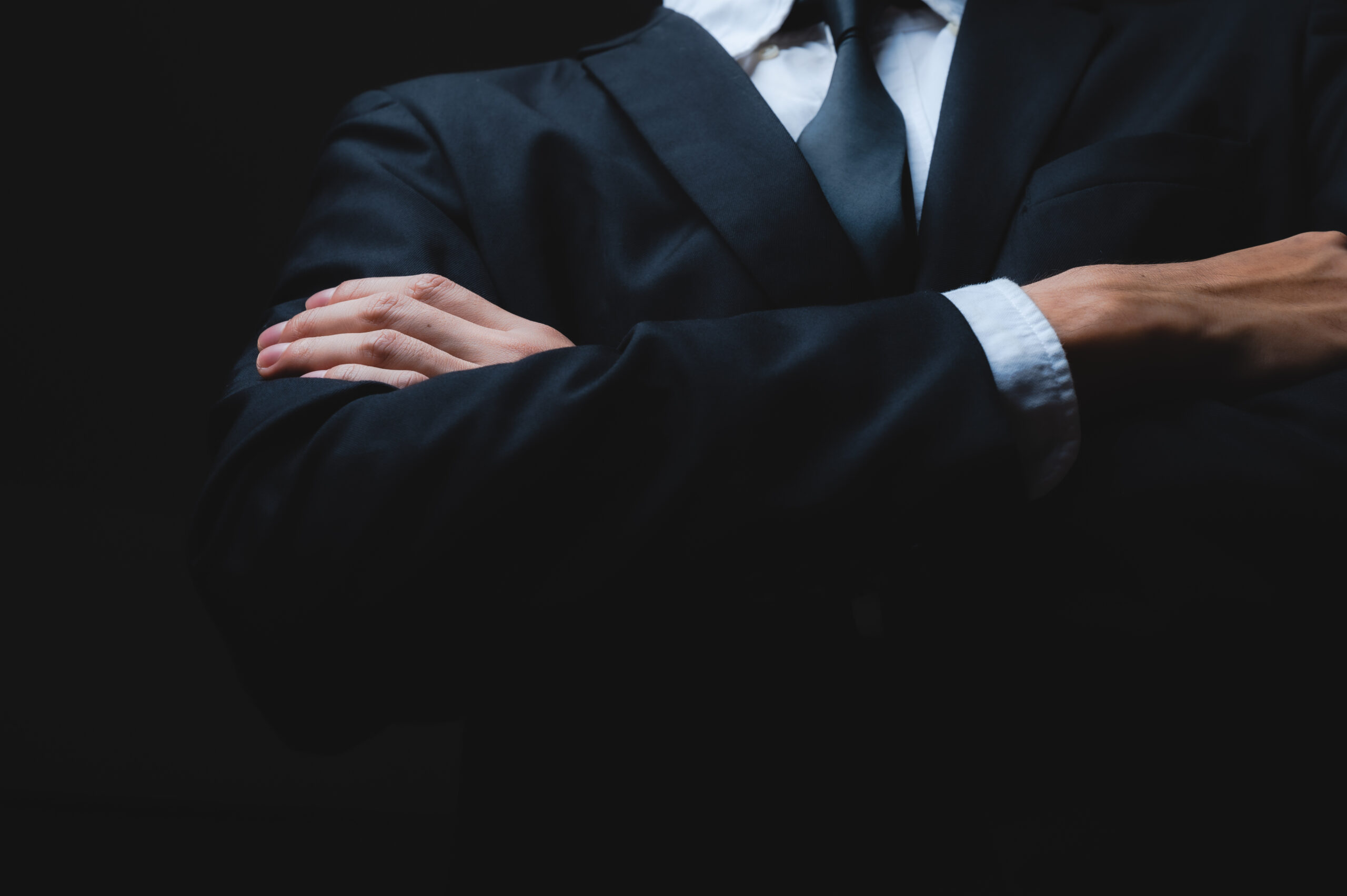 professional businessman person in black suit, portrait confident executive manager business man, worker people in successful concept